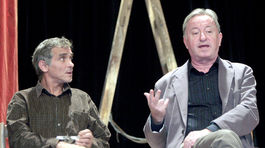 Oldřich Kaiser (Sancho Panza) a Jiří Lábus (Don...