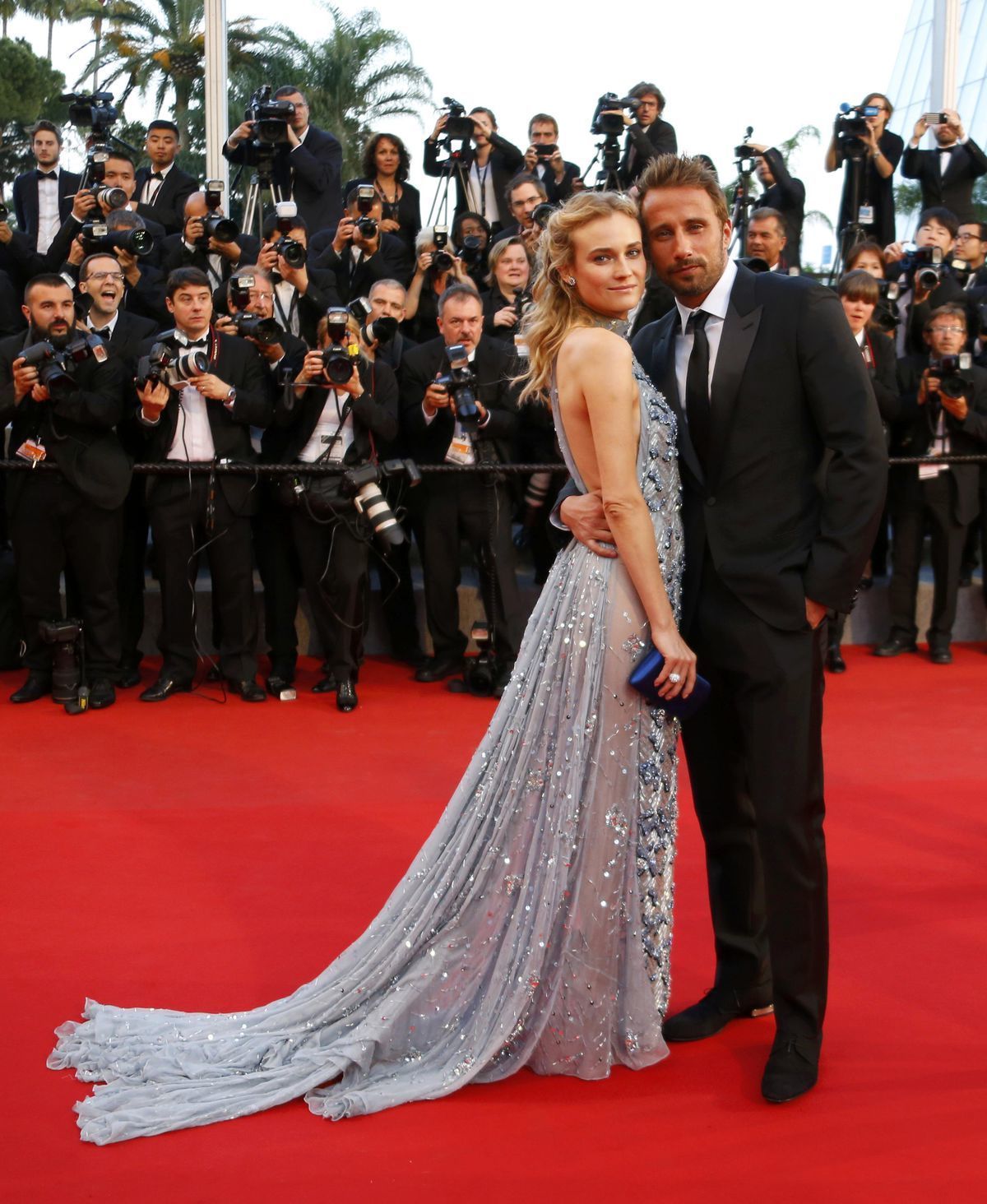 Herecká dvojica Diane Kruger (v róbe Prada) a...