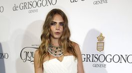 Britská modelka Cara Delevingne pózuje...