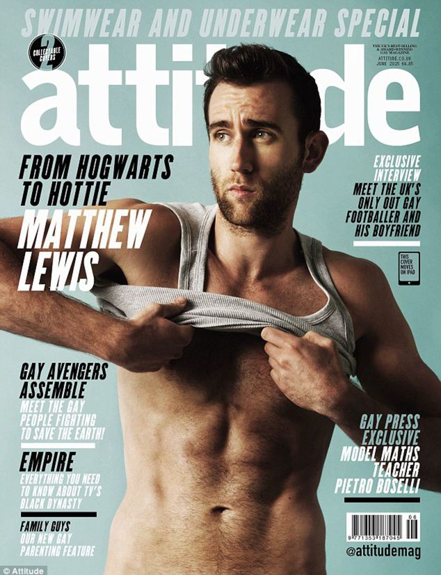 Herec Matthew Lewis na titulnej strane magazínu...