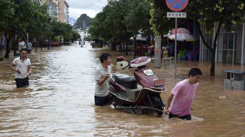 Čína, záplavy