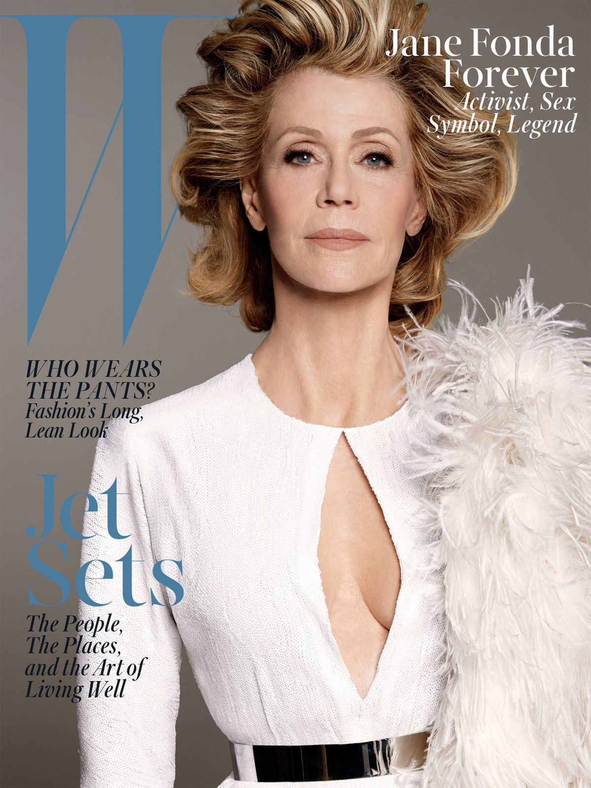 Herečka Jane Fonda na titulnej strane magazínu W.