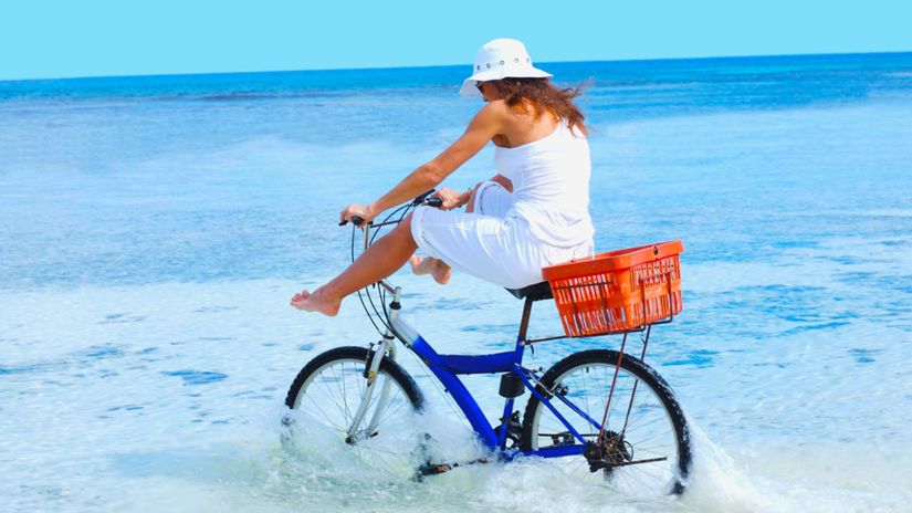 Thajsko, sloboda, more, pláž, bicykel,...