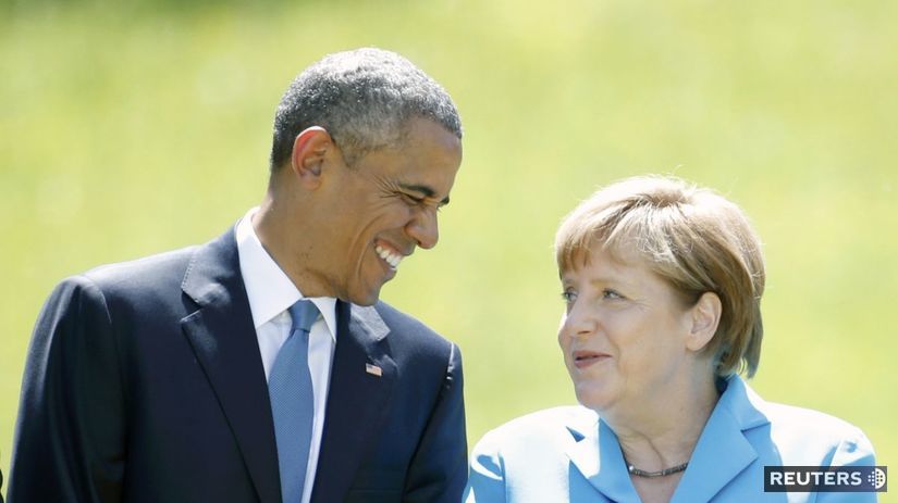 obama, merkelová, summit, G7, nemecko