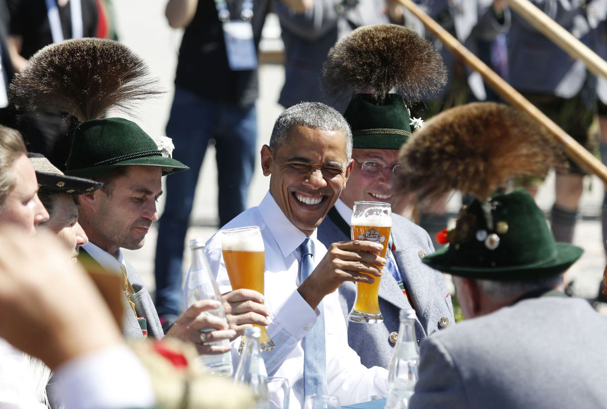 Obama, pivo, G-7
