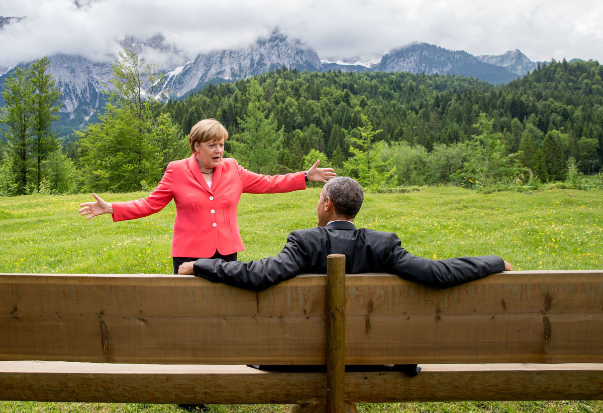 Summit G-7, Merkelová, Obama