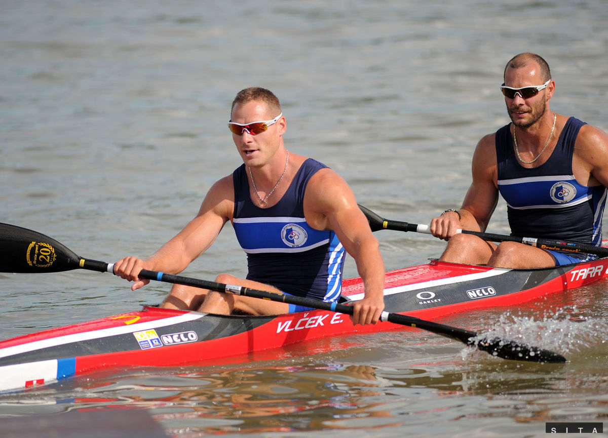 Slovenskí reprezentanti Erik Vlček a Juraj Tarr.