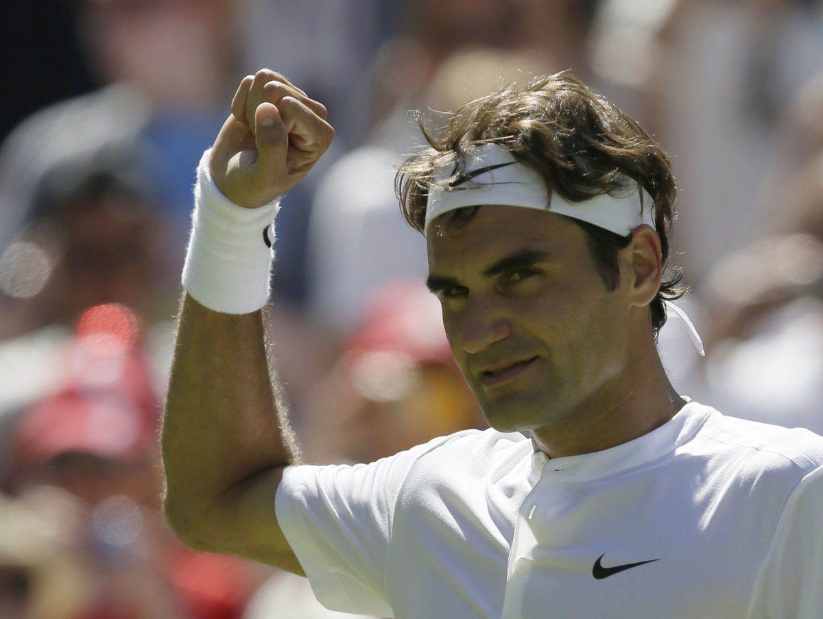 Roger Federer počas Wimbledonu 2015.