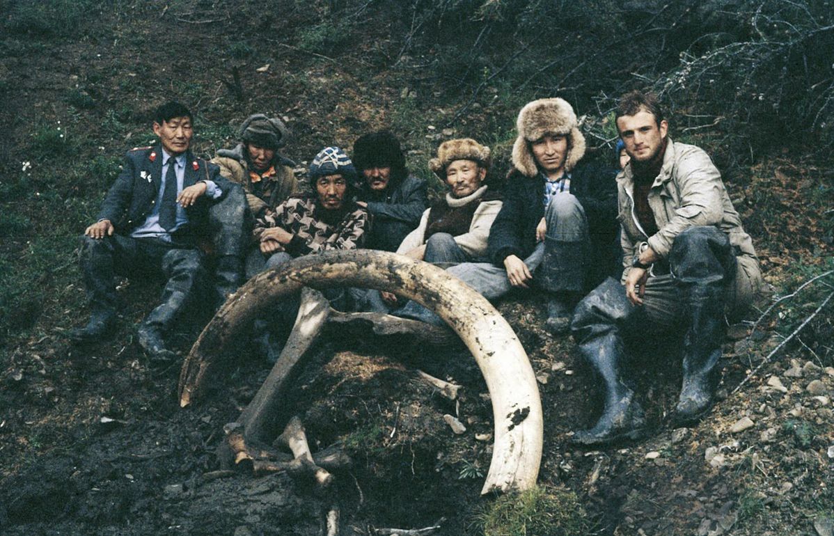 Jan Rybář a mamutí kel, Sibír, 1990.
