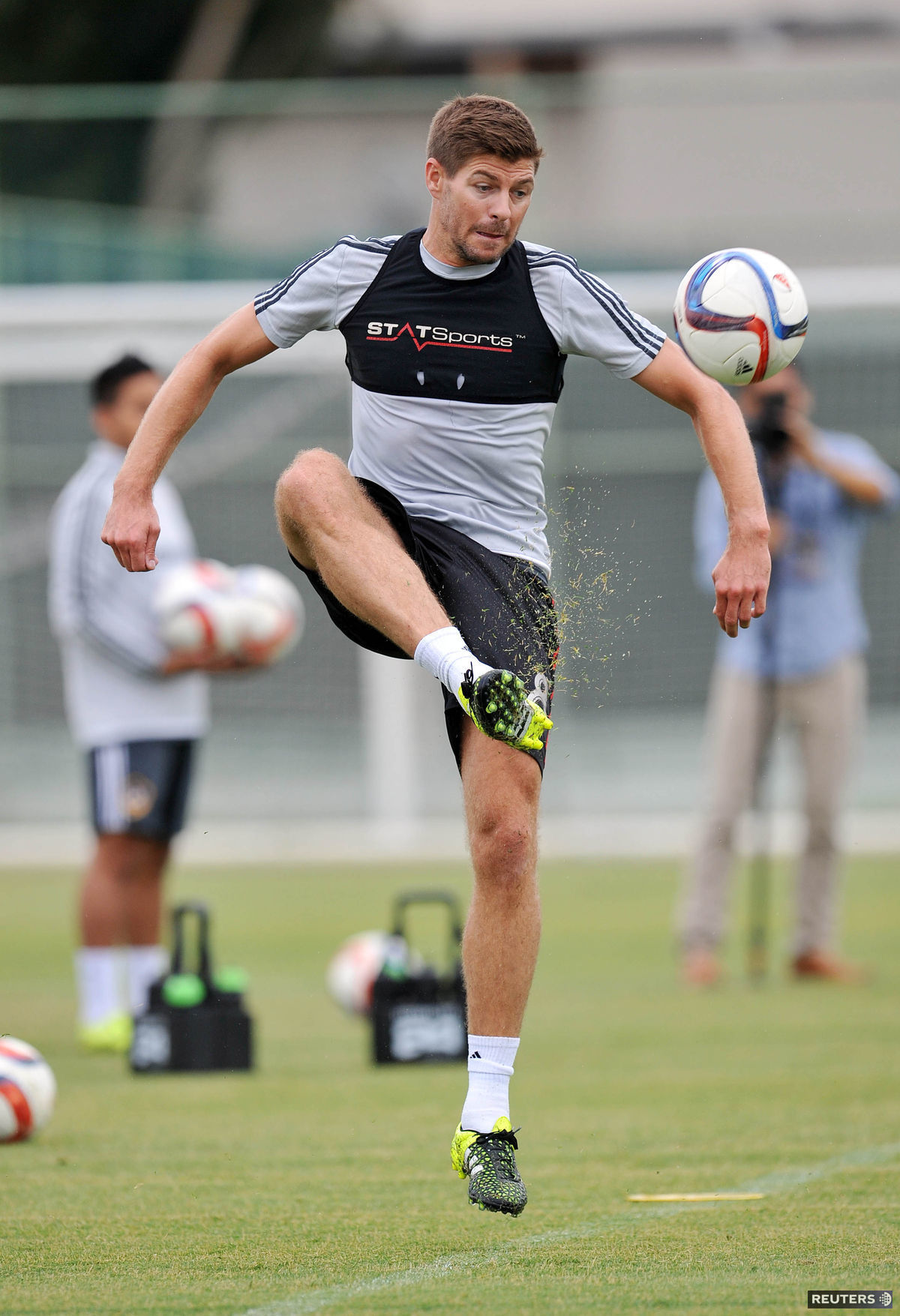 Steven Gerrard počas tréningu Los Angeles Galaxy.