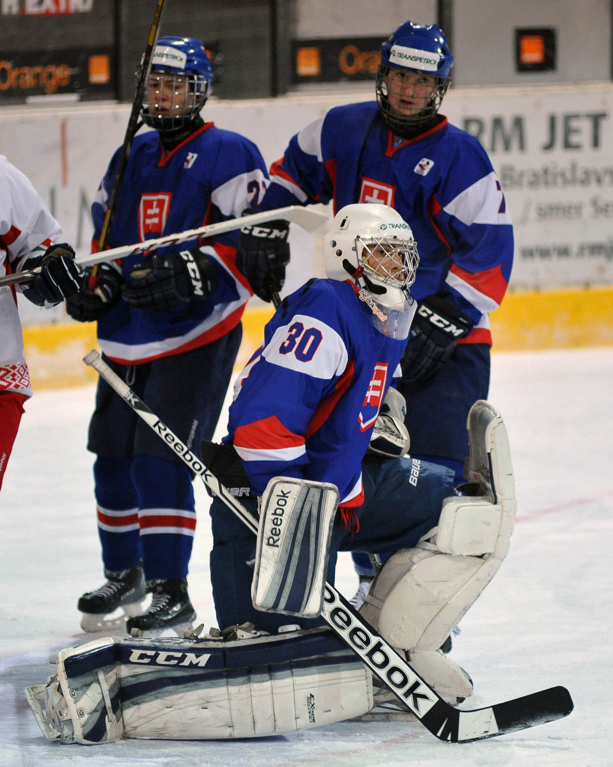 Brankár Adam Húska v reprezentačnom drese.