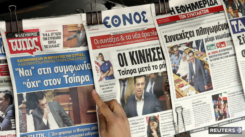 Titulné stránky gréckych novín