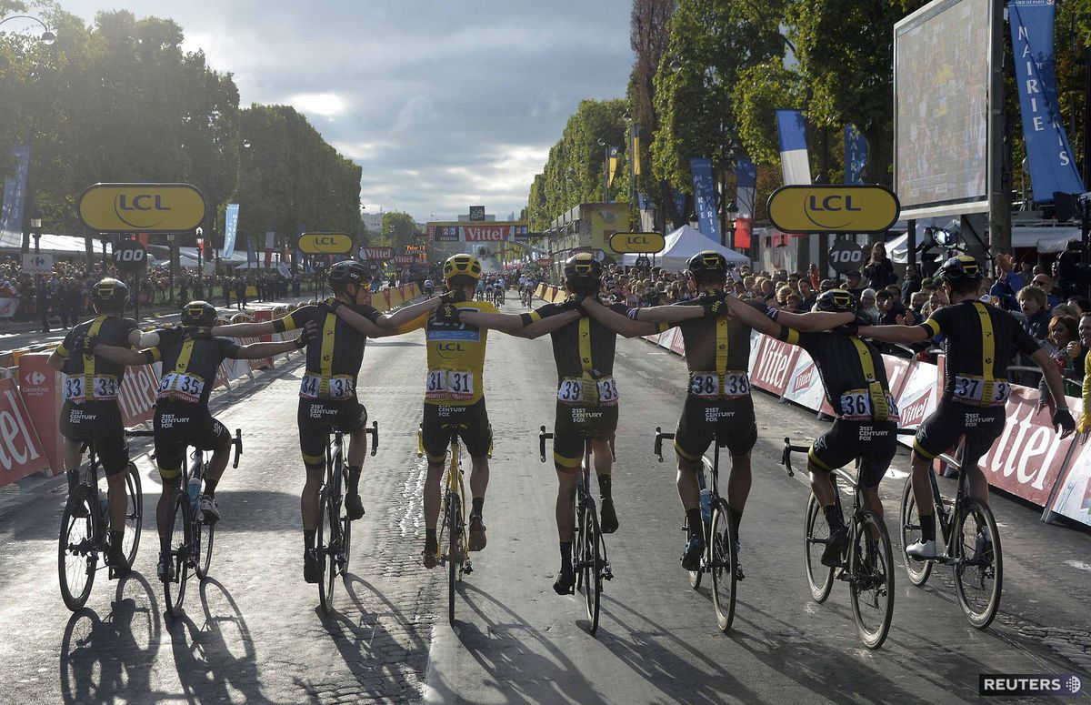 Tour de France, cyklisti, Paríž, bicykle, Team Sky, Tím Sky, Chris Froome