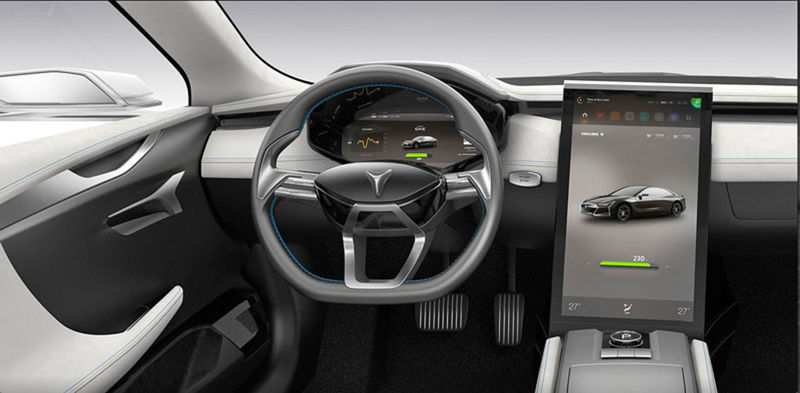 V interiéri nájdeme 17,3-palcový displej, teda...