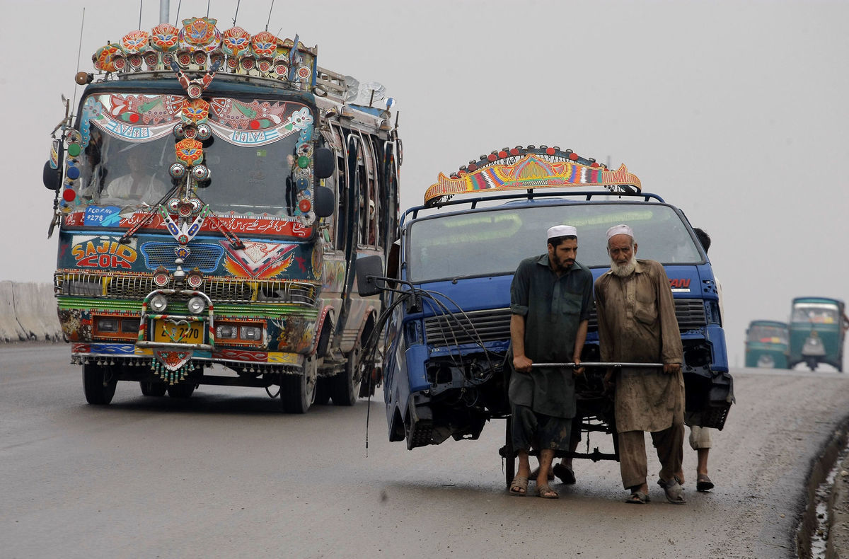 Pakistan, autobus, auto
