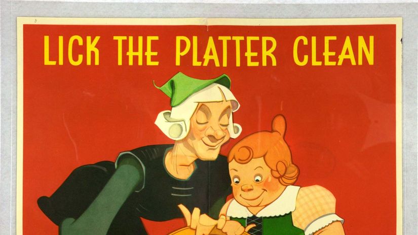 Plytvanie jedlom bolo veľkou témou na plagátoch...