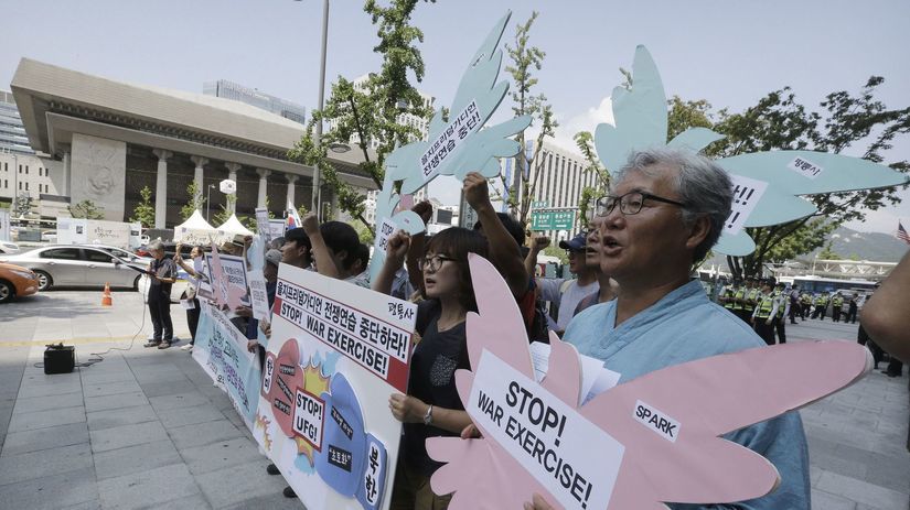Južná Kórea, Soul, protest