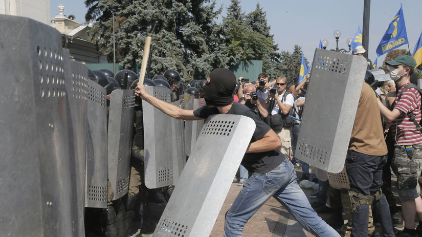 demonštrant, protest, Kyjev, Majdan