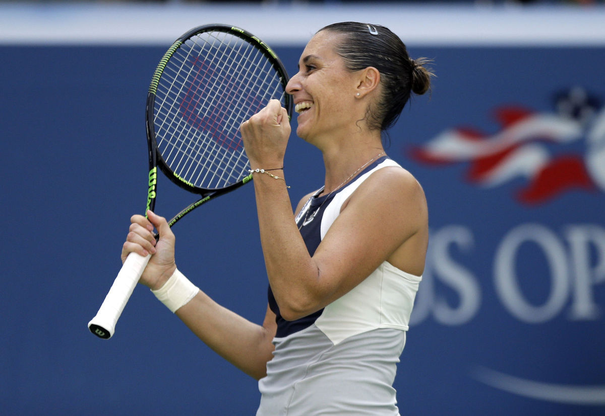 Flavia Pennettová po postupe do semifinále US...