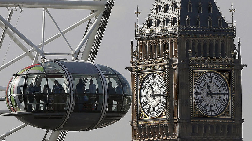 Turisti v London Eye.