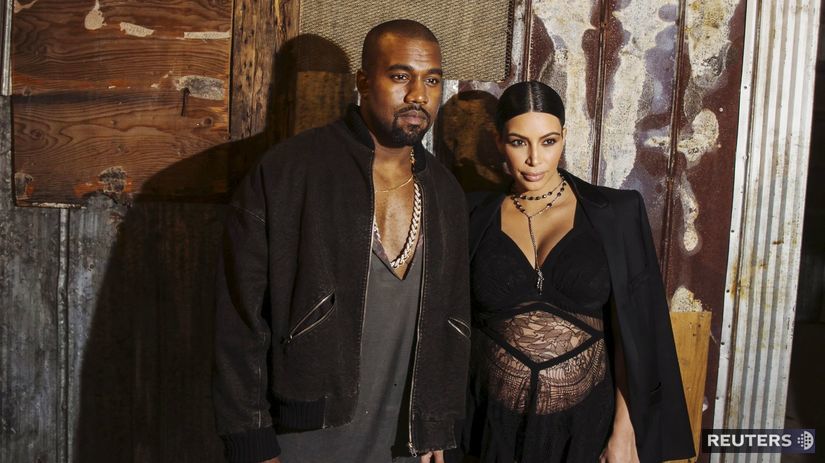Kanye West a jeho tehotná manželka Kim Kardashian 
