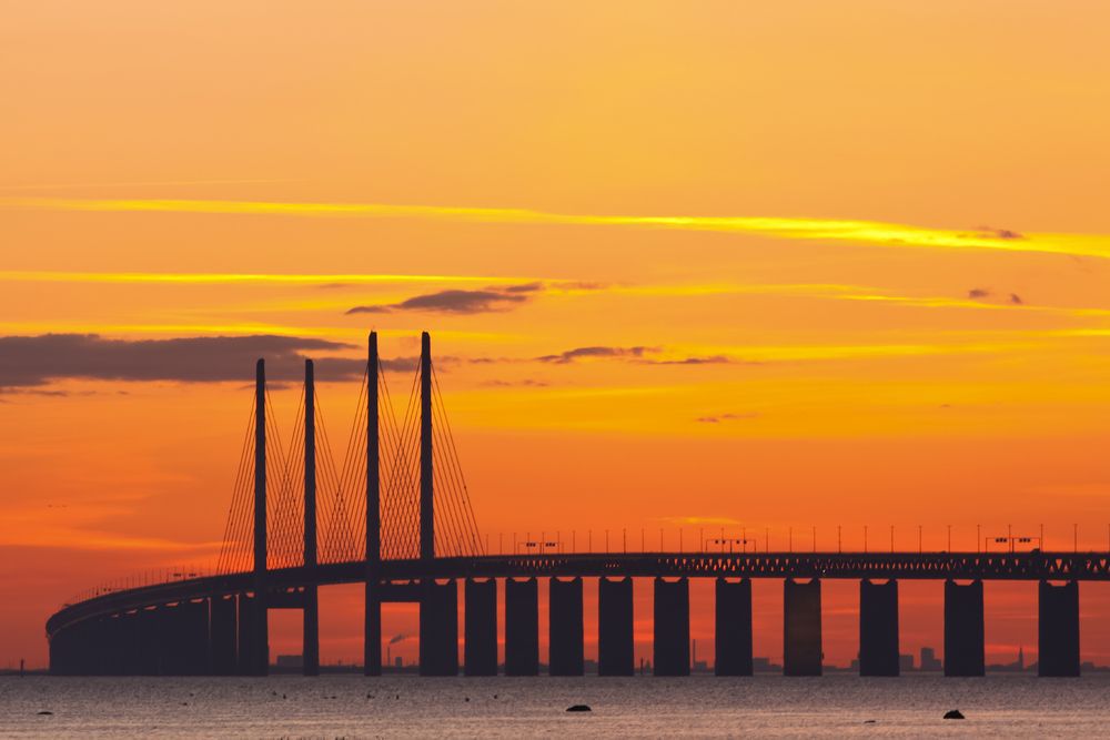 Malmö, most, Švédsko, Dánsko, more,
