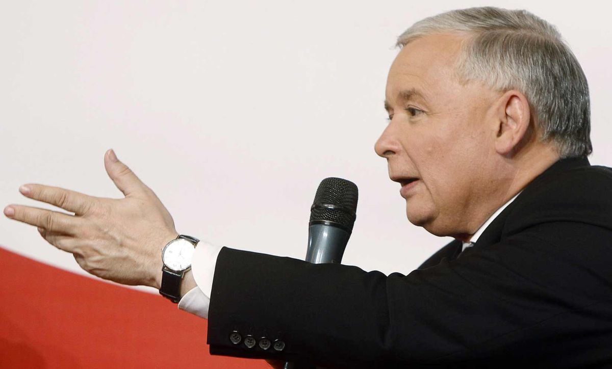 Jarosław Kaczyński, šéf víťaznej strany...