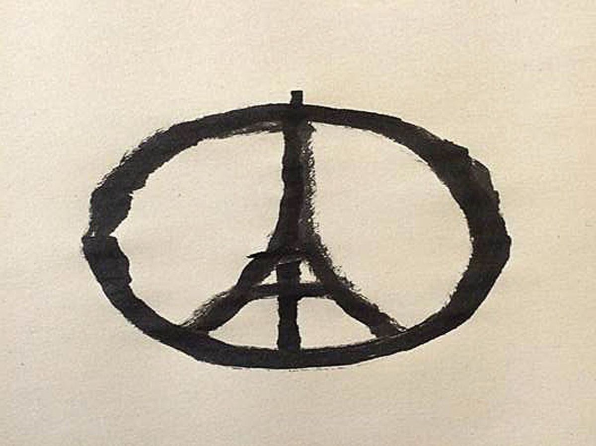 Paríž, peace, Eiffelovka, znak mieru, teror, útok,