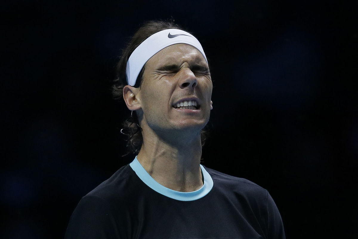 Rafael Nadal počas zápasu s Novakom Djokovičom.