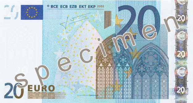 Stará 20-eurová bankovka.