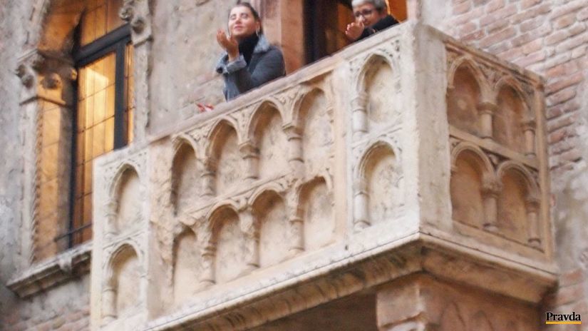 Verona, Taliansko, Róme a Júlia, balkón