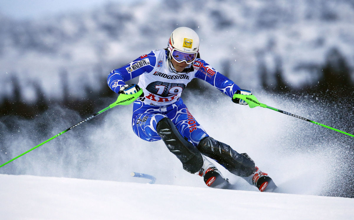 Petra Vlhová na trati v Are.