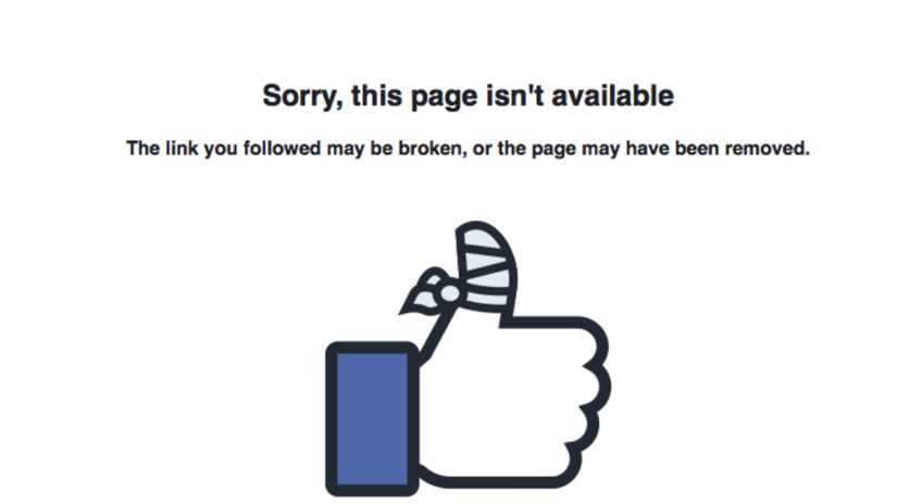 nedostupný obsah, Facebook, 404, cenzúra