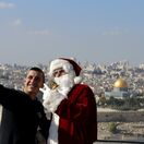 Vianoce, Santa Claus, selfie, mobil, Palestína