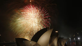 Nový rok, silvester, ohňostroj, Sydney, opera,
