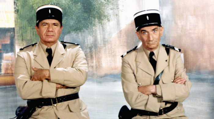 Michel Galabru (vľavo) a Louis de Funès vo...