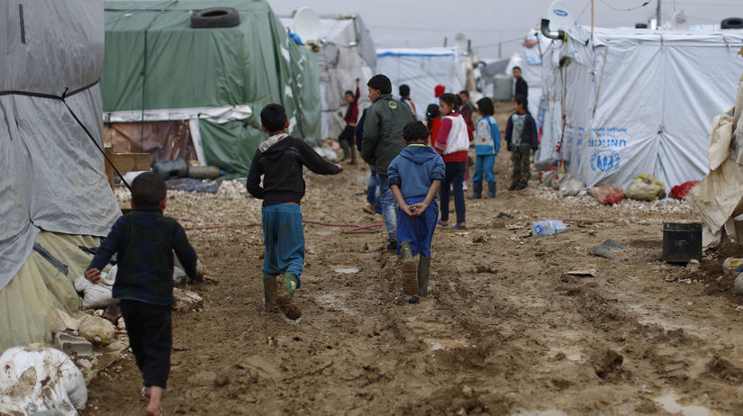 Libanon, Sýria, utečenci, tábor, deti