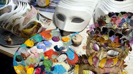 Benátky, karneval, masky, výroba masiek, dielňa, Taliansko, kostýmy
