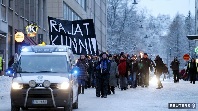 demonštrácia, Fínsko, antimigrácia