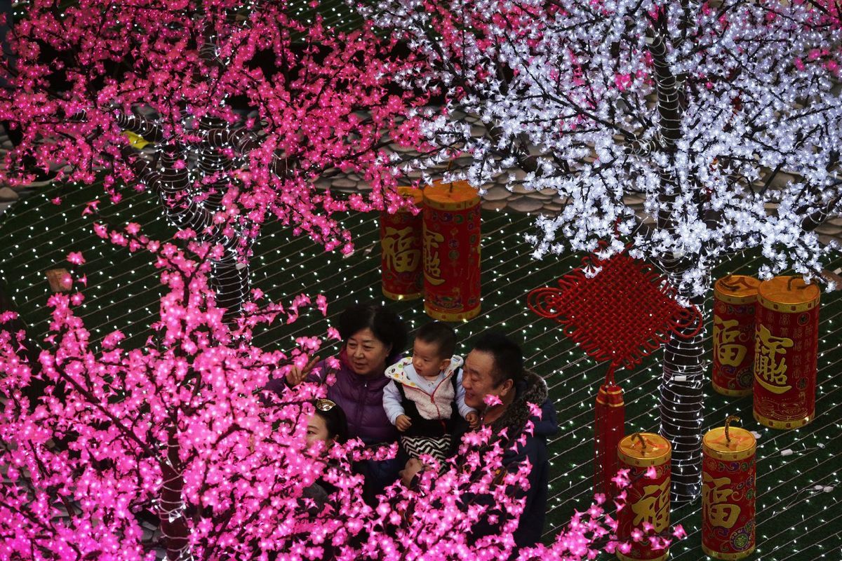 Čína, rodina, svetielka, čínsky lunárny nový rok