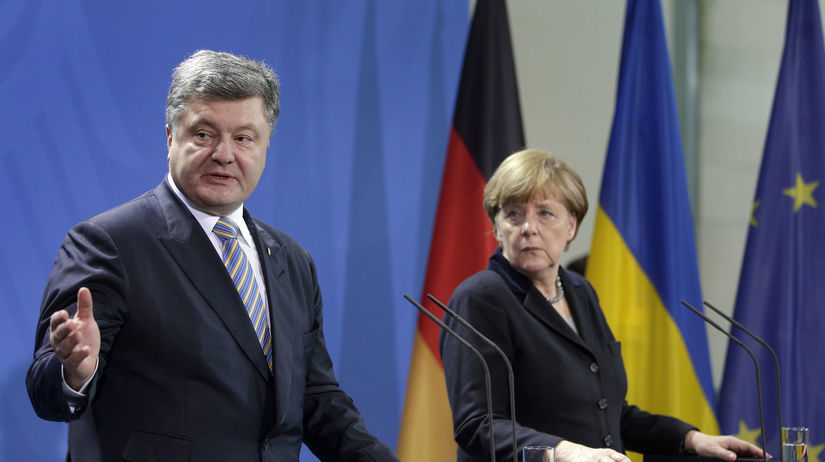 Porošenko, Merkelová, Ukrajina, Nemecko