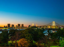 Tokio, Japonsko, večer, mesto, Dúhový most