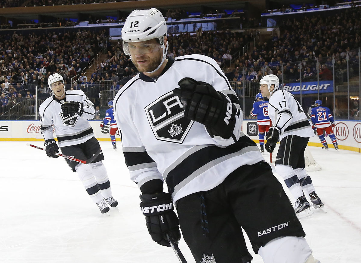 Marián Gáborík po góle do siete N.Y. Rangers.