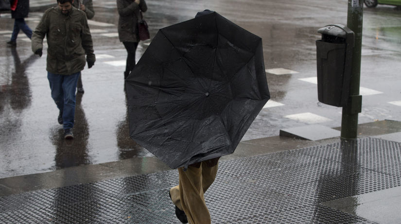 dážď, vietor, dáždnik, kvapky, počasie, Madrid,...