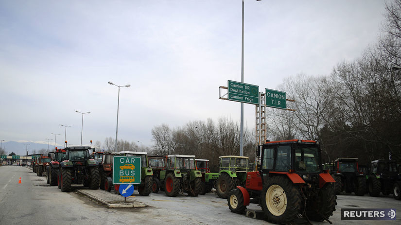 Bulharsko, traktory, štrajk