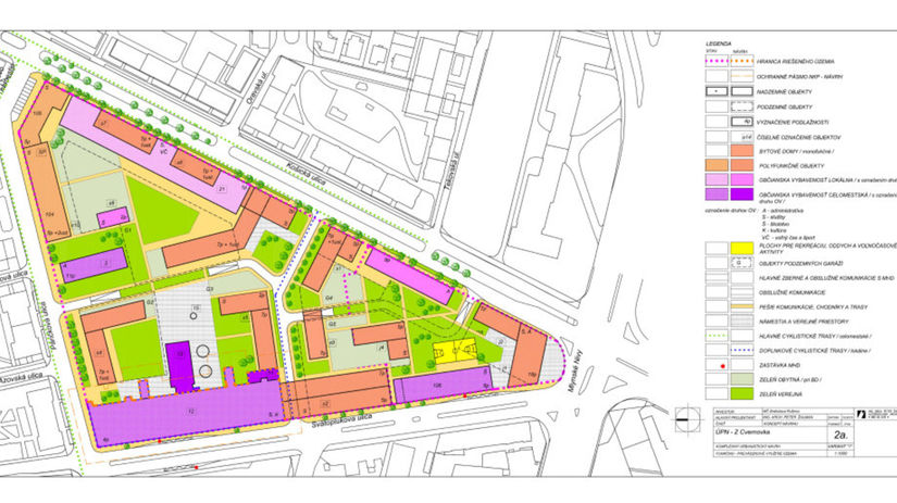Prvý variant návrhu Územného plánu zóny Cvernovka.