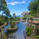 Funchal, Portugalsko, záhrada, voda, potok, vodopády, raj, ostrovček, palma, leto, dovolenka