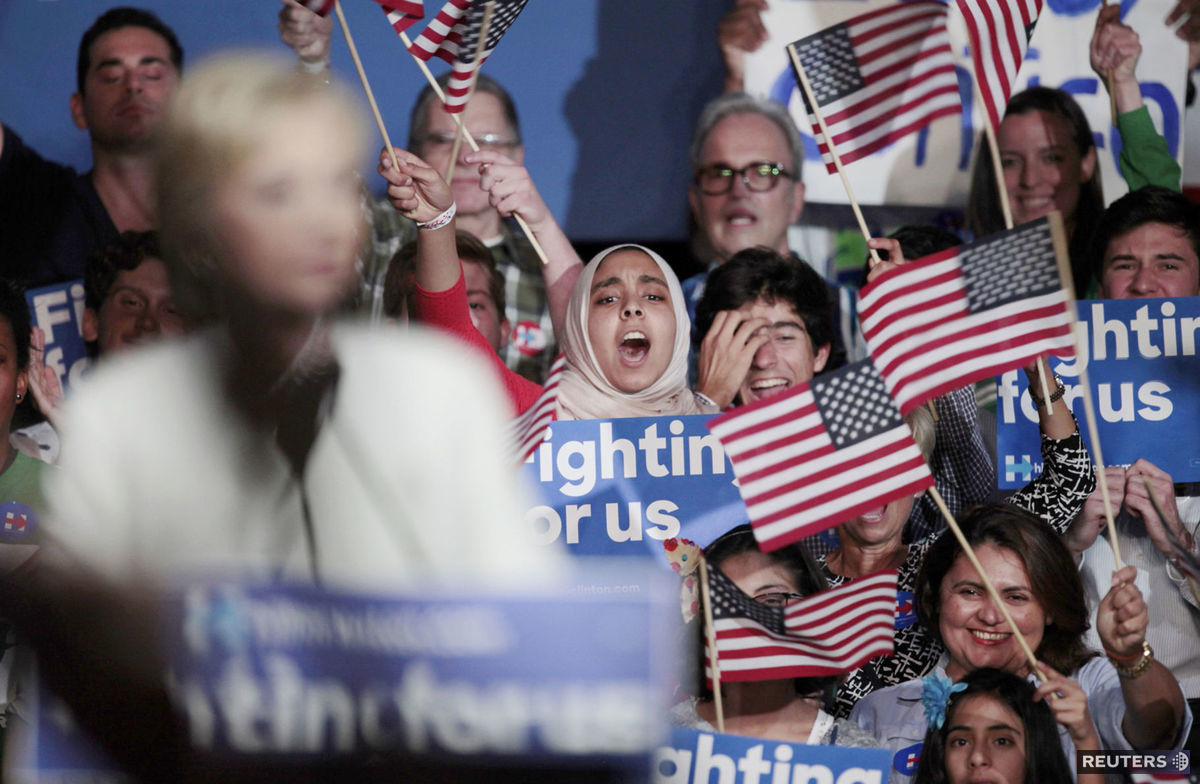 Podporovatelia Hillary Clintonovej na Floride...