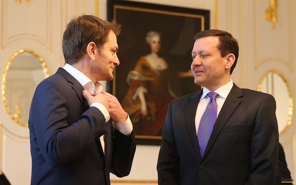 Líder strany OĽaNO-NOVA Igor Matovič s Danielom...