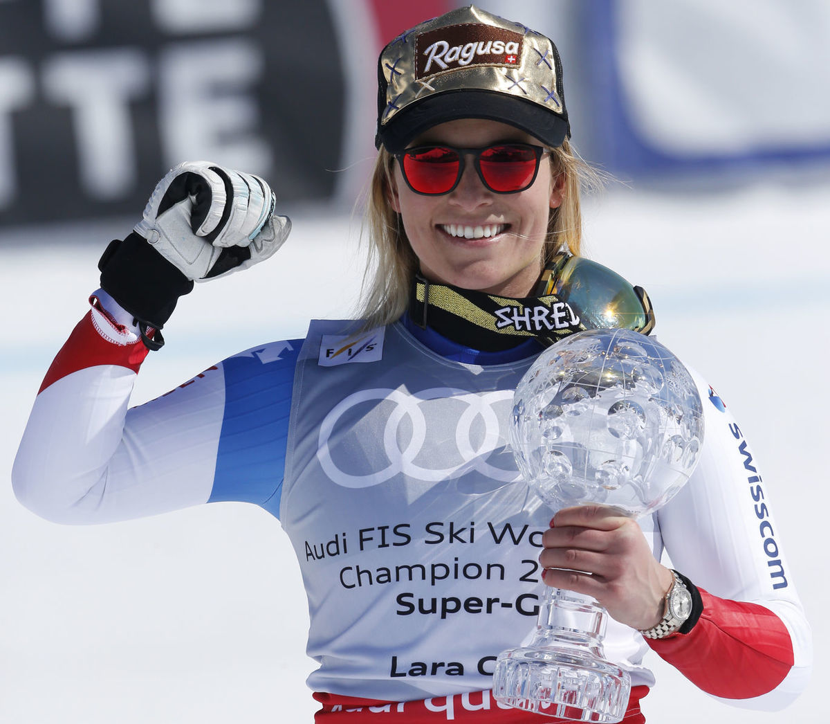 Švajčiarka Lara Gutová s malým krištáľovým...
